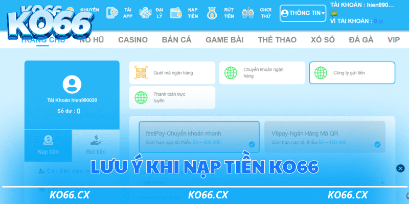 nạp tiền Ko66